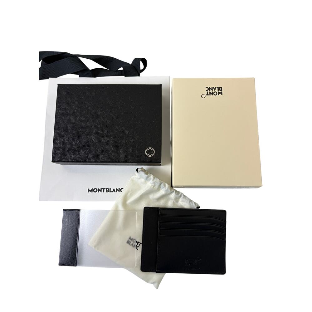 Sale ends 4/25 Montblanc Black Leather Wallet with money flip